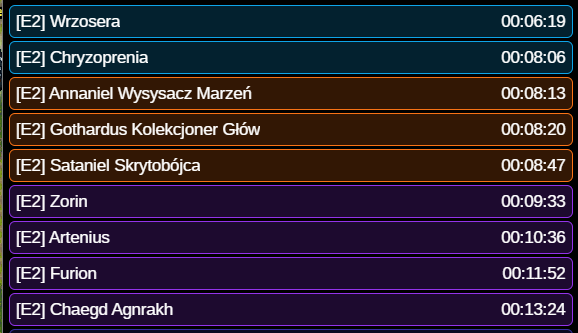 Screenshot - Interfejs Timerów